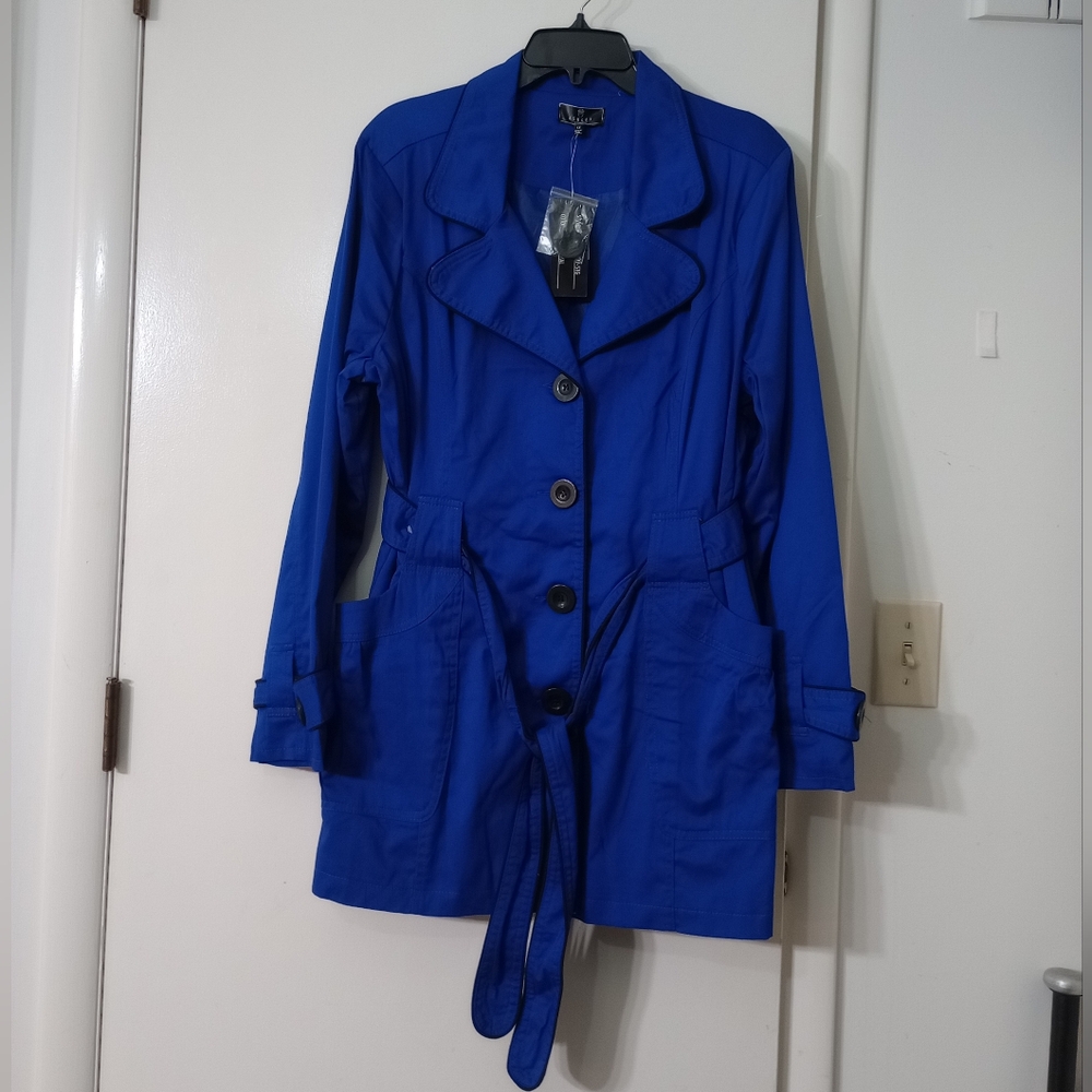 Ashley By 26 International Royal Blue Trench Coat